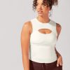 Peekaboo Crew Tank - Coconut Cream