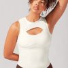 Peekaboo Crew Tank - Coconut Cream