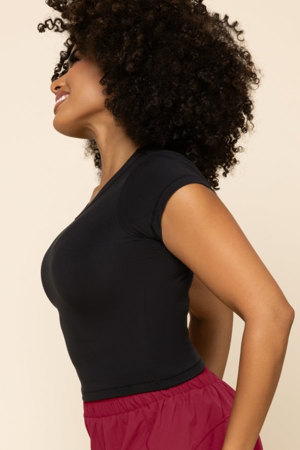 Call Me Baby Tee (Cropped) - Black