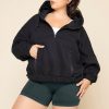 Half Zip Warm Up Hoodie - Black