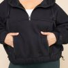 Half Zip Warm Up Hoodie - Black