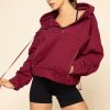 Half Zip Warm Up Hoodie - Crimson