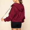 Half Zip Warm Up Hoodie - Crimson