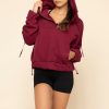 Half Zip Warm Up Hoodie - Crimson