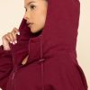 Half Zip Warm Up Hoodie - Crimson