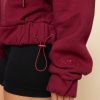 Half Zip Warm Up Hoodie - Crimson