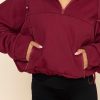 Half Zip Warm Up Hoodie - Crimson