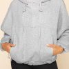 Half Zip Warm Up Hoodie - Heather Grey