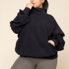 Ooey Gooey Mockneck Sweatshirt with Pockets - Black