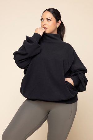 OoeyGooeyMockNeckSweatshirtwithPockets-Black_30094.jpg Ooey Gooey Mockneck Sweatshirt with Pockets - Black