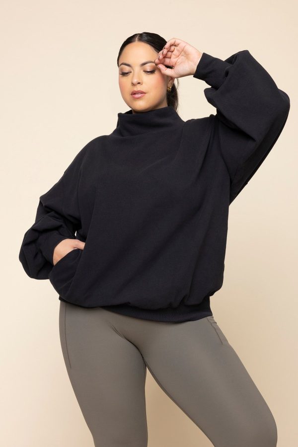 OoeyGooeyMockNeckSweatshirtwithPockets-Black_30103.jpg Ooey Gooey Mockneck Sweatshirt with Pockets - Black