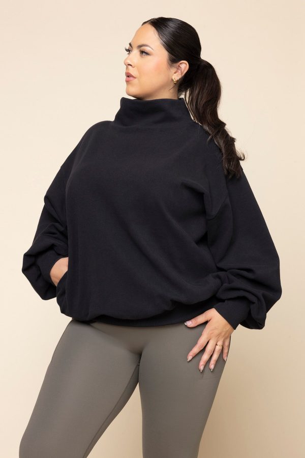 OoeyGooeyMockNeckSweatshirtwithPockets-Black_30109.jpg Ooey Gooey Mockneck Sweatshirt with Pockets - Black