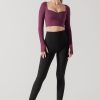Sweetheart Long Sleeve Crop Top - Plum