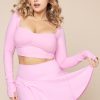 SweetheartLongSleeveCropTop-Bubblegum-2022_00229-Edit.jpg Sweetheart Long Sleeve Crop Top - Bubblegum