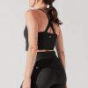 Daphne Corset Crop Top - Black